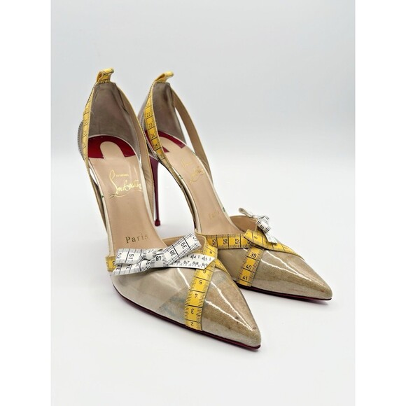 Christian Louboutin Multicolor Tape Trimmed PVC Metri Pumps Size EU 36 6 - Picture 2 of 11